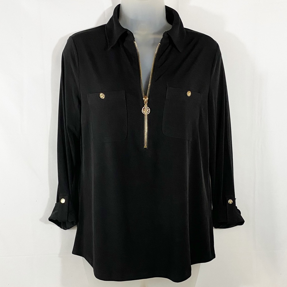 Anne Klein | Black 3/4 Sleeve Top